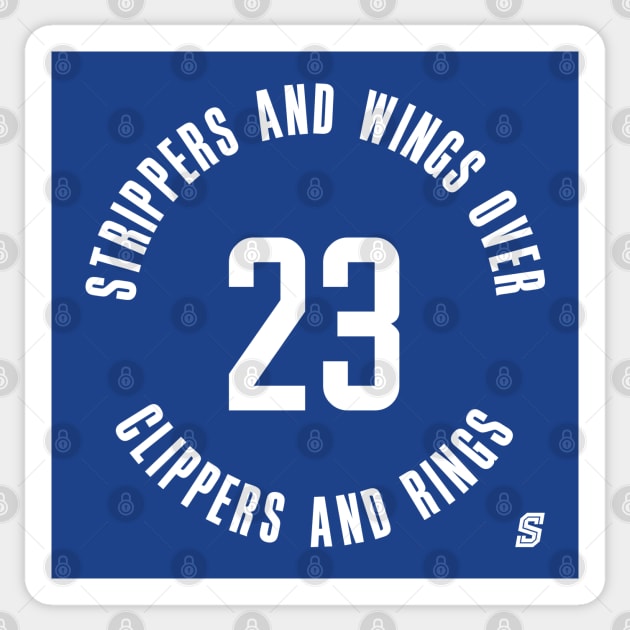 Strippers and Wings Over Clippers and Rings Sticker by StadiumSquad